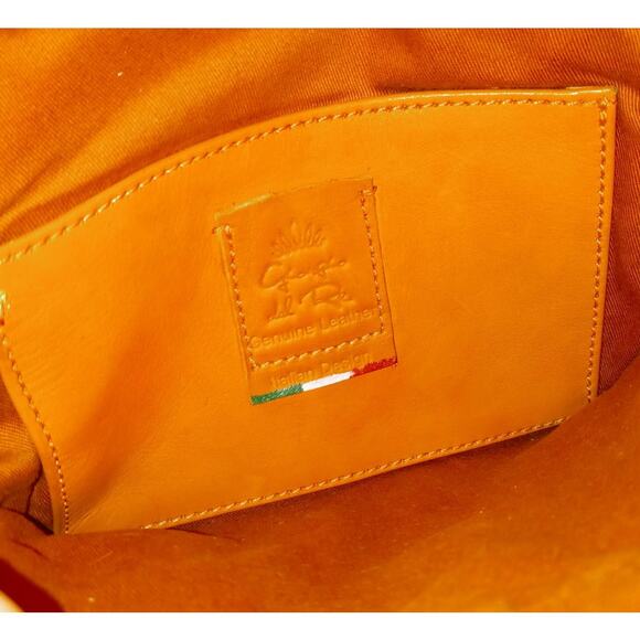 Giorgio Del Re Genuine Leather Saddle Crossbody Handbag Italian 9x7.5" - Picture 7 of 11